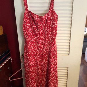 Red with white flowers sundress Reformation size 6